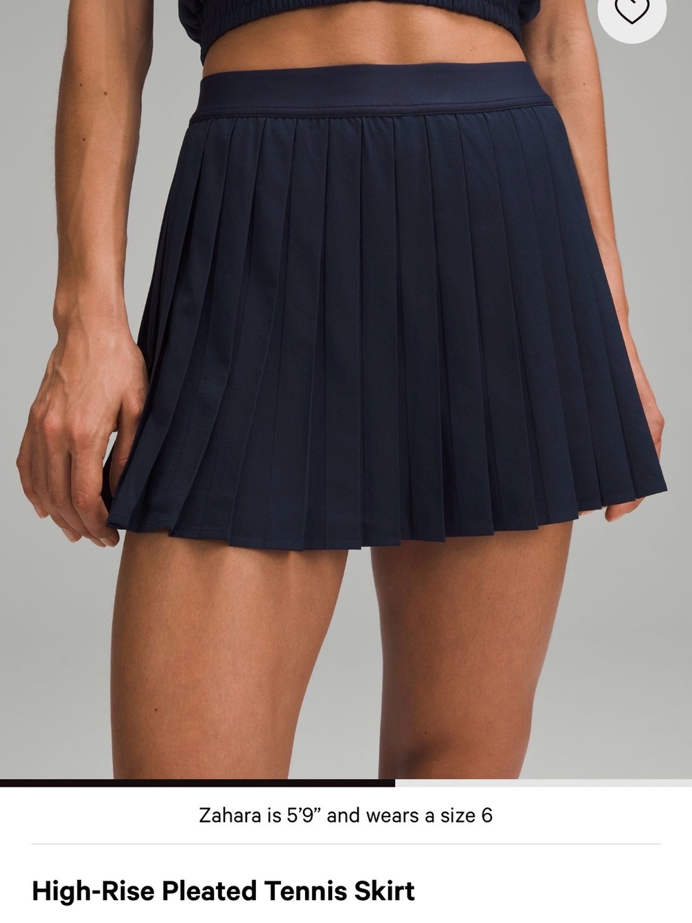 Lululemon High-Rise Pleated Tennis Skirt True Navy Size 4 NWT